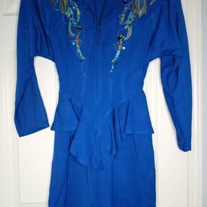 IIF JacketDressWomensVintage size 12 Boho ZipWestern 80s 90s Steampunk USA Made.